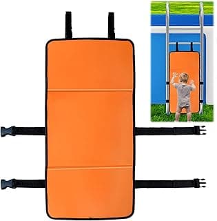 Proteção de segurança para escada de piscina, cor laranja, placa de polipropileno, 38 x 79 cm