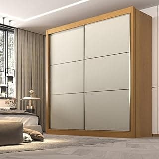 Guarda Roupa Casal 2 Portas 6 Gavetas 100% Mdf Hawai Cinamomo/off White