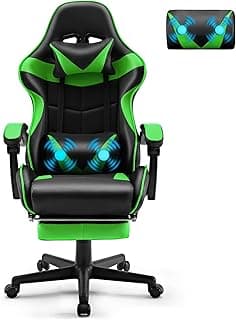 Cadeira de jogos ergonômica Soontrans com massagem e apoio para os pés