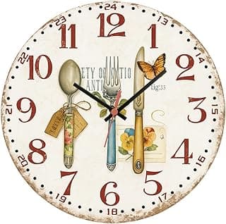 Relógio de parede decorativo de cozinha com facas, garfos e colheres