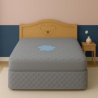 Capa impermeável cinza para colchão queen-size com 4 camadas de proteção