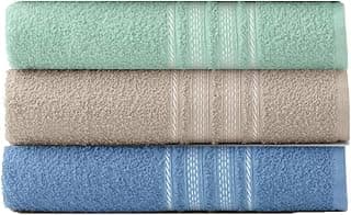 Kit 3 Toalhas de Banho Teka Escala, 100% Algodão, 280 g/m² (Verde/Cacau/Azul)