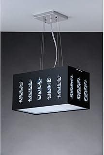 Pendente LED 6500K LLUM Bronzearte Black Crystal 20W Preto 19 x 35 cm Bivolt