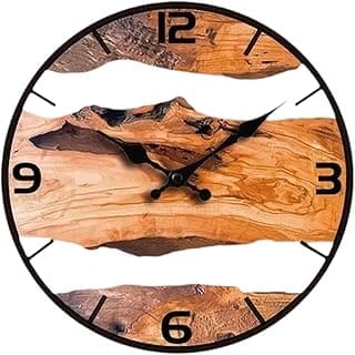 Baoblaze Relógio de parede de madeira silencioso, decorativo, artístico, 30 cm, criativo, para sala de jantar, escritório, sala de aula e quarto, Cor Marrom