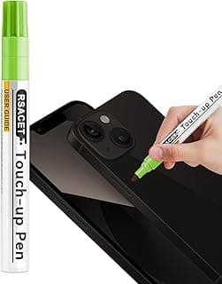 Caneta de retoque verde para iPhone 14 Pro/14 Pro Max aplicada em um iPhone preto