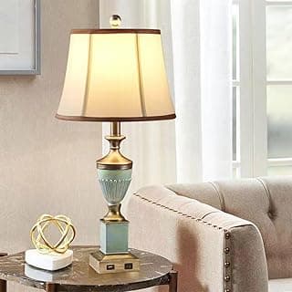 OUFULA Luminária de mesa americana, arte de luxo europeia, sala de estar, estudo, villa, hotel, quarto, luz de cabeceira LED (Style 13)
