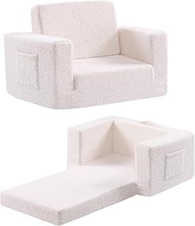 Cadeira infantil sherpa, sofá infantil, 2 em 1, poltrona macia para quarto, sofá conversível para meninas e meninos, cadeira de leitura infantil para sala de jogos, sala de estar, animal de