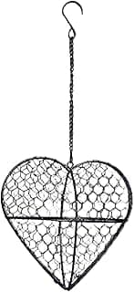 Baoblaze Vaso de plantas suspenso em formato de coração, feito de arame de metal, ideal para, escritório, jardim interno e externo, e