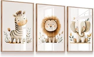 Quadro decorativo infantil com elefante em bege