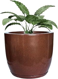 Vaso Planta Grande Cone Liso Polietileno Luxo Jardim Varanda (Marrom)