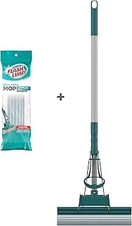 Kit Mop Limpeza Geral Plús com refil extra, Flash Limp, verde e cinza