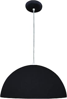 Pendente 1 Luz LLUM Bronzearte Meia Lua 105W Preto 40 cm