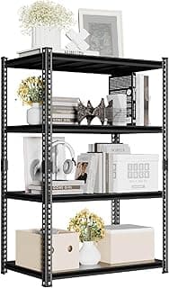 Estante de aço. Estante profissional multifuncional, ajustável e reforçada em metal, ideal para armazéns, depósitos e quartos (90 * 39 * 176cm/Preta)