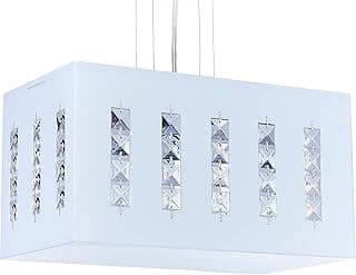 Pendente White Crystal LED 220V 6500K, LLUM Bronzearte, 35826, 20W, Branco, 19X35cm Bivolt
