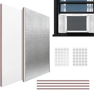 Painel Lateral Isolado para Ar Condicionado Janela,Placa de Isolamento em Alumínio com Vedação e Redução Ruído | Kit de Painéis Laterais para AC | Para Quarto Casa Dormitório Hotel Dentro Fora Frio So