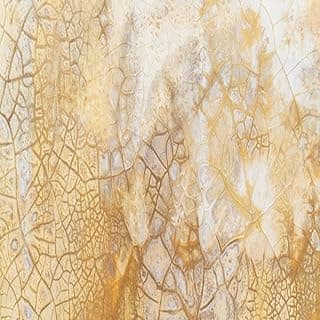 Quadro decorativo estilo industrial com textura de concreto envelhecido, padrão de rachaduras em amarelo e branco
