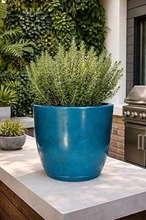 Vaso Grande Cone Liso Polietileno Planta Luxo Jardim Varanda (Azul Petróleo)