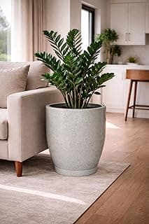 Vaso Redondo Polietileno Planta Moderno Bojo Liso Jardim Casa (Branco Stone)