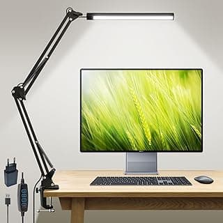 Luminária de Mesa Articulada, Luminaria Articulada, Luminaria de Mesa, Luminaria de Mesa Escritorio, Luminarias com três tipos de iluminação e dez níveis de ajuste de intensidade,3200-6500K