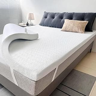 Colchão de espuma viscoelástica Airensky com topper de 5 cm branco e capa removível