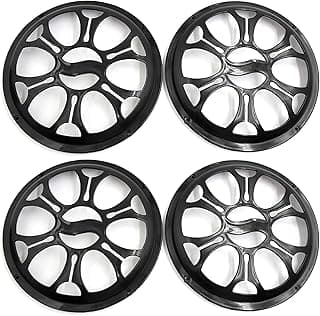 Quatro capas de tela para subwoofer automotivo preto e branco