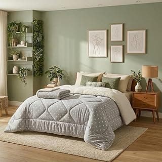 Edredom Casal Dupla Face Toque de Algodão com Sherpa 100% Anti-alérgico 195x215cm Conforto e Estilo Coberdrom (Poá Cinza)