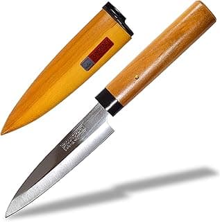 Faca de cozinha pequena Seki Japan com cabo de madeira e lâmina de aço inoxidável