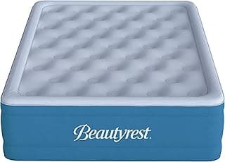 Simmons Cama Beautyrest Comfort Plus Express, bomba interna com veludo de pelúcia Pillow Top Colchão de ar, 100% à prova de vazamento com tecnologia Sleep Fresh 43 cm completo, azul