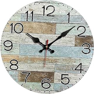 Baoblaze Relógio de parede de madeira, 30 cm, minimalista, rústico, silencioso, com textura de madeira, ideal para cafeterias, quartos e restaurantes.