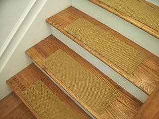 Tapetes essenciais para escada - Estilo: berbere - Cor: Dourado - Tamanho: 61 cm x 20 cm - Conjunto de 15